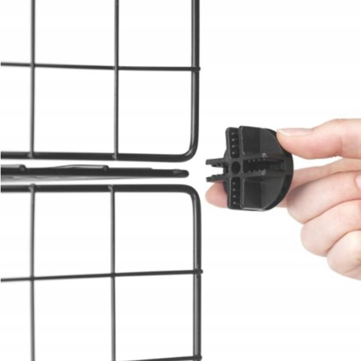 Țarc metalic negru pentru câini, pisici, cățeluși și iepuri, 108 cm