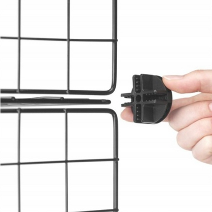 Țarc metalic negru pentru câini, pisici, cățeluși și iepuri, 108 cm