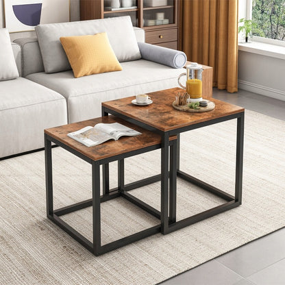 Set de mese de cafea 2 în 1 - mese pătrate pliabile pentru camera de zi