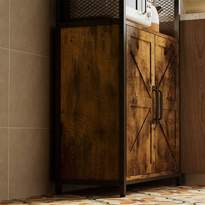 Bufet rustic industrial tip loft, dulap independent, raft, comodă cu sertare, 151 cm