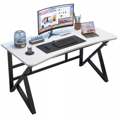 Birou alb modern pentru jocuri, pentru gameri, în stil loft, mare, 120 cm