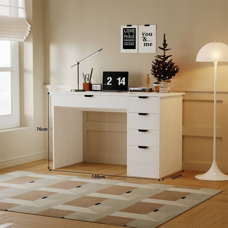 Birou de calculator pentru tineri cu masă loft modernă și sertare, 120 cm