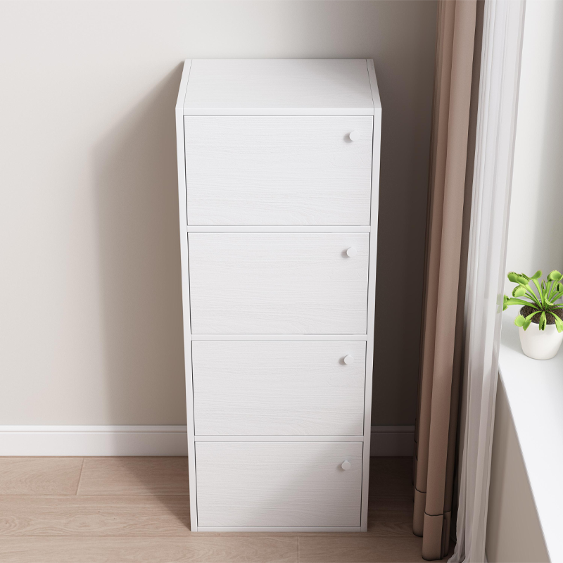 Comodă albă în stil scandinav - 102x40x30 cm, design minimalist din lemn