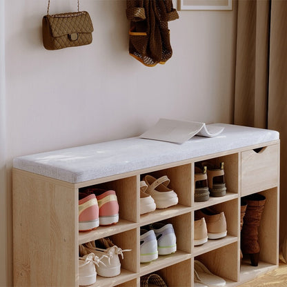 Dulap pentru pantofi cu scaun, bancă pentru hol Loft Sonoma cu sertar, 100 cm