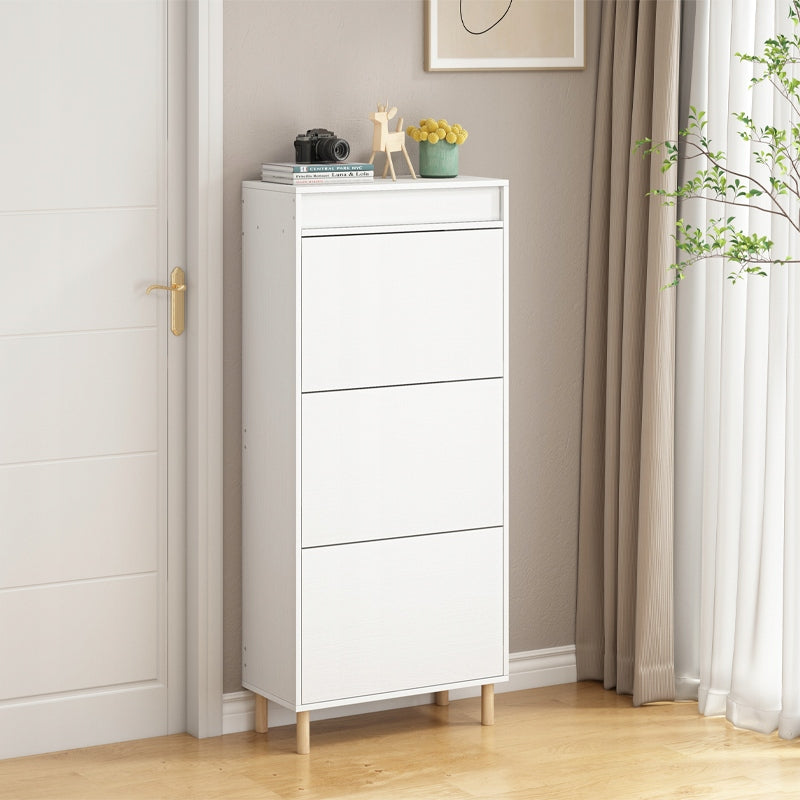 Dulap pentru încălțăminte alb cu oglindă șI spațiu de depozitare stil loft raft vertical pentru hol 55 cm