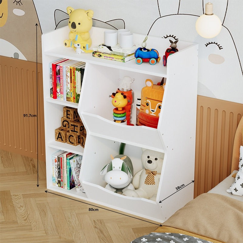 Raft, dulap, bibliotecă, dulap pentru jucării, cărți și ziare, 5 compartimente, stil loft