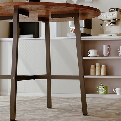 Masă de cafea/bancă industrială rotundă pentru un living retro maro în stil loft vintage