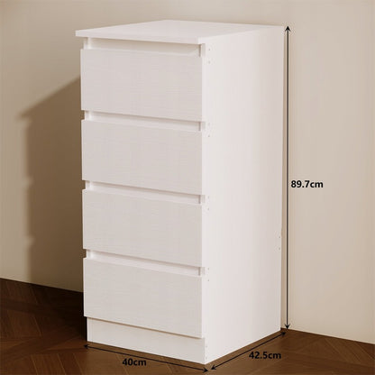 Comodă albă cu sertare, rafturi, stil loft modern, 90 cm
