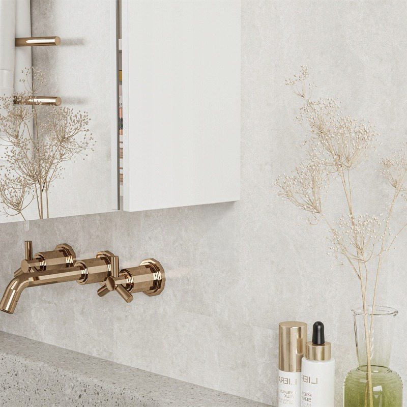 Dulap de baie cu oglindă de perete 60x60x22 cm - 2 uși, alb, design modern