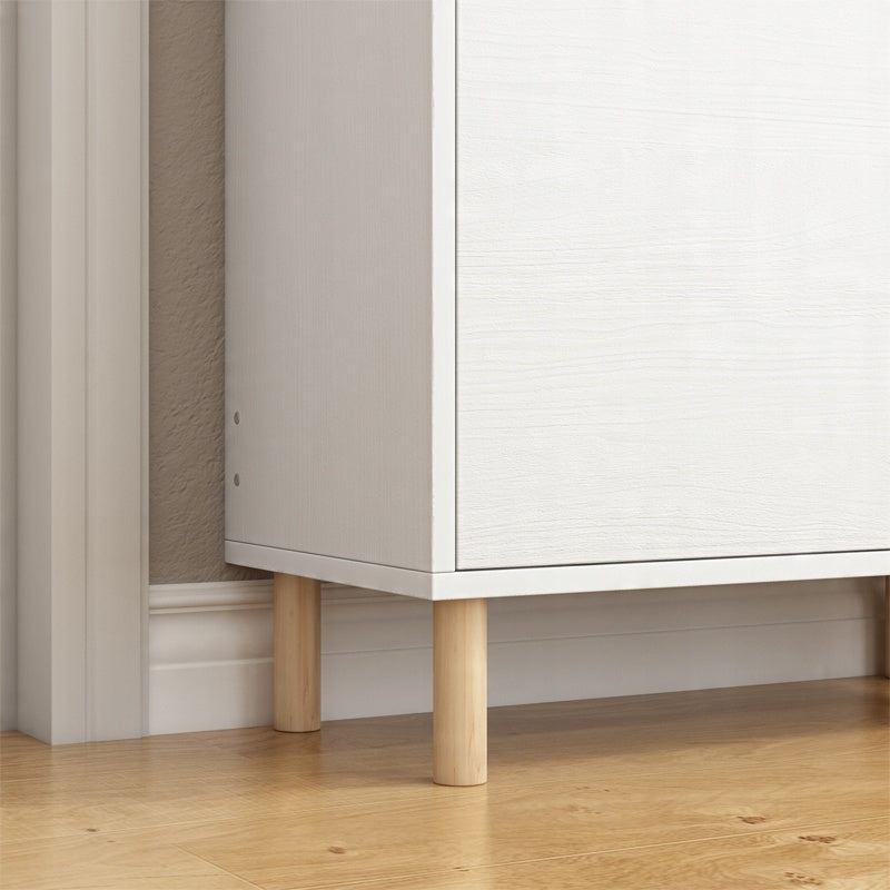 Dulap pentru încălțăminte alb cu oglindă șI spațiu de depozitare stil loft raft vertical pentru hol 55 cm