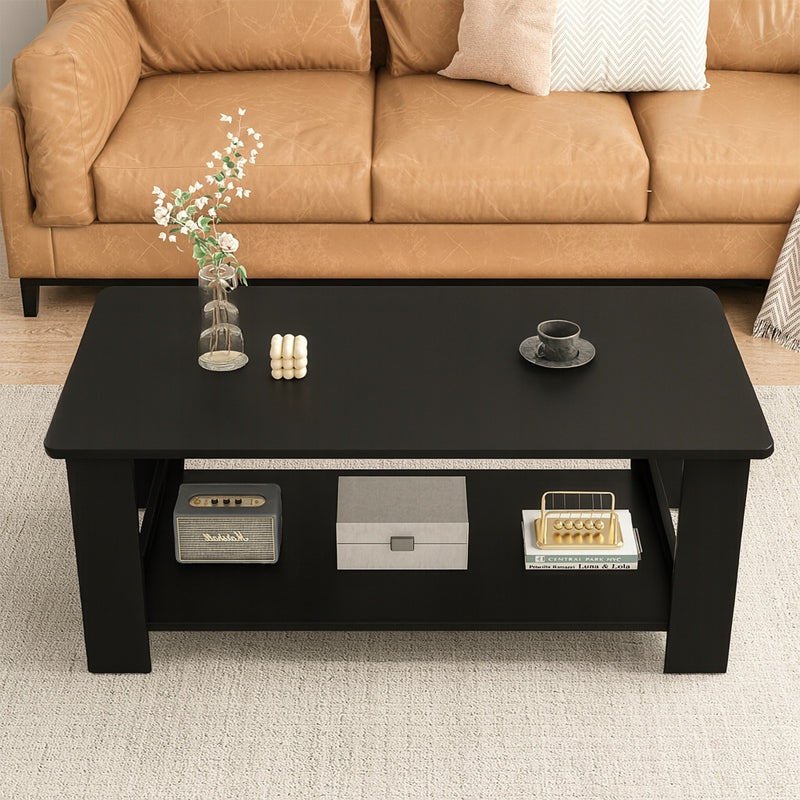 Raft industrial de birou în stil loft, din lemn – 2 rafturi – consolă maro rustic