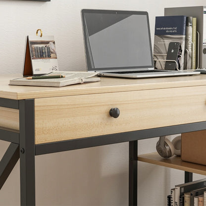 Masă pentru calculator - stejar deschis, stil scandinav clasic, 120 cm