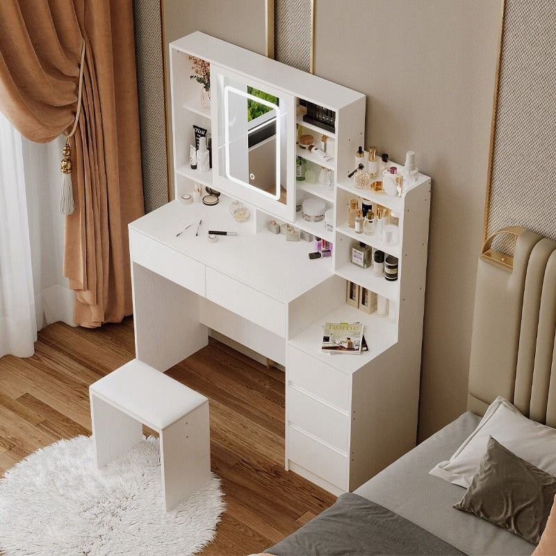 Masă cosmetică + scaun de machiaj cu oglindă LED - glamour loft