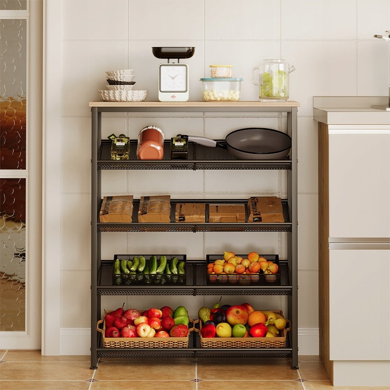 Raft industrial din lemn maro deschis, în stil retro, pentru bucătărie, 75 cm