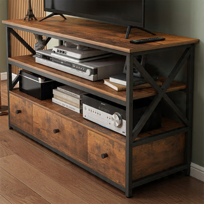 Dulap TV loft dresser pentru camera de zi cu rafturi și sertare 110 cm