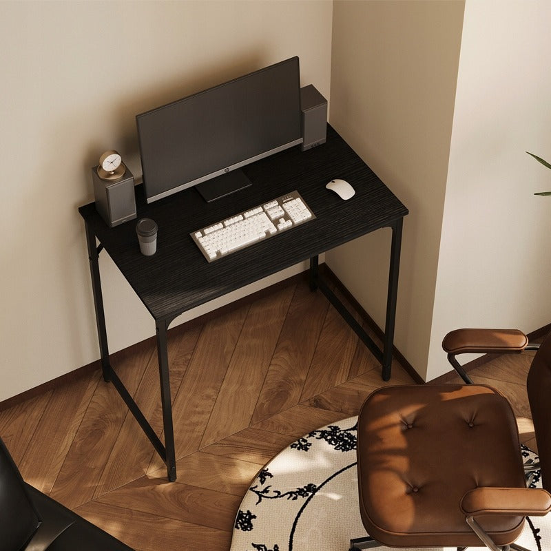 Birou de calculator industrial negru cu masă pentru un birou modern tip loft, 80cm