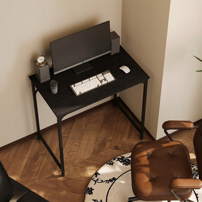 Birou de calculator industrial negru cu masă pentru un birou modern tip loft, 80cm