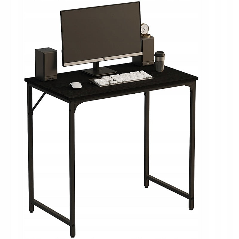 Birou de calculator industrial negru cu masă pentru un birou modern tip loft, 80cm