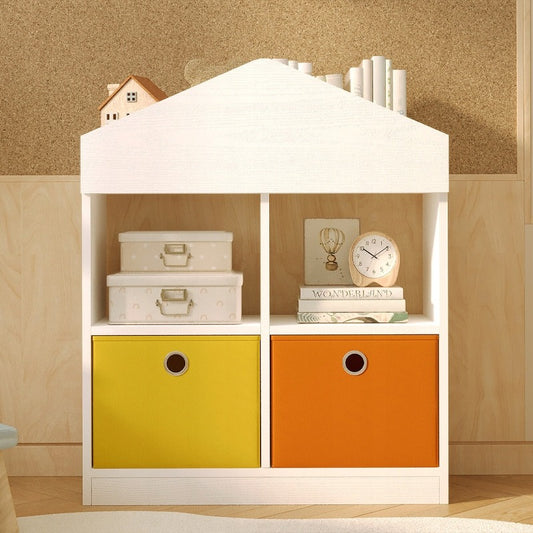 Organizator de raft Căsuță de jucării, Bibliotecă, Compartimente, Alb Loft