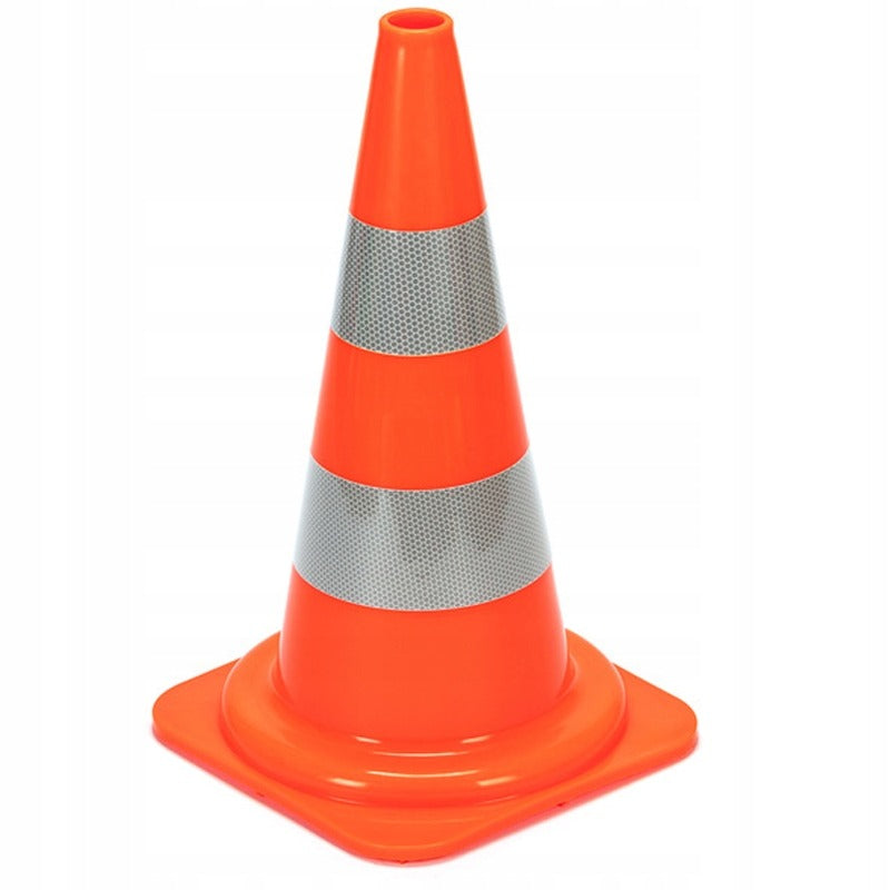 Cone de trafic, stâlp de avertizare reflectorizant, moale, PVC greu, 50 cm