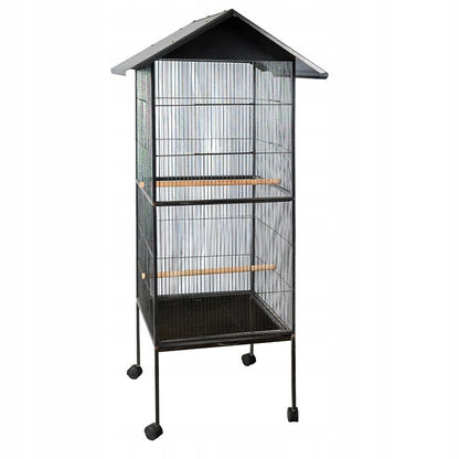 Cușcă metalică mare pentru păsări exotice, volieră pentru papagali și canari
