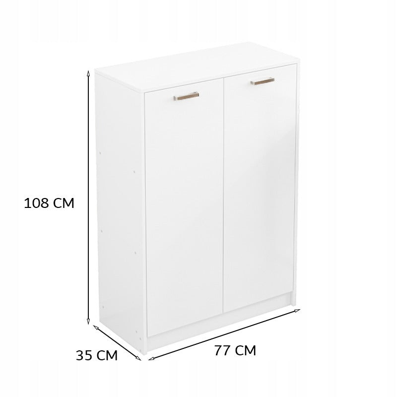 Birou loft 2 uși bibliotecă cu rafturi spațioase independent alb 108 cm