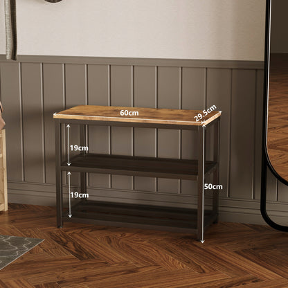 Dulap pentru pantofi cu scaun, raft mare, stil industrial, loft, lemn, retro, 60 cm