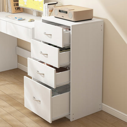 Raft modern cu 4 sertare stil loft comodă albă dulap mare de birou 85 cm