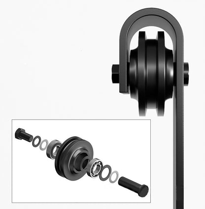 Sistem de uși glisante tip hambar, set de feronerie retro pentru uși glisante de 2 m