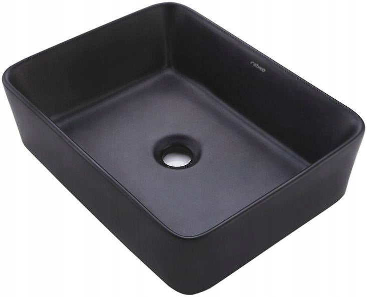 Lavoar de blat dreptunghiular din ceramică neagră mată