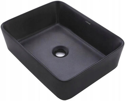 Lavoar de blat dreptunghiular din ceramică neagră mată