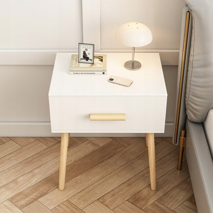 Noptieră albă cu sertar Scandinav loft dormitor glamour