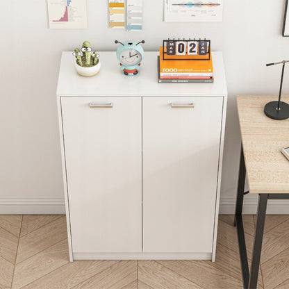 Birou loft 2 uși bibliotecă cu rafturi spațioase independent alb 108 cm