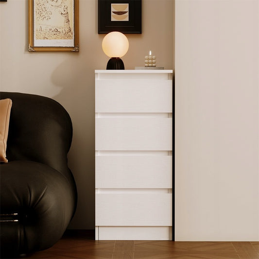 Comodă albă cu sertare, rafturi, stil loft modern, 90 cm