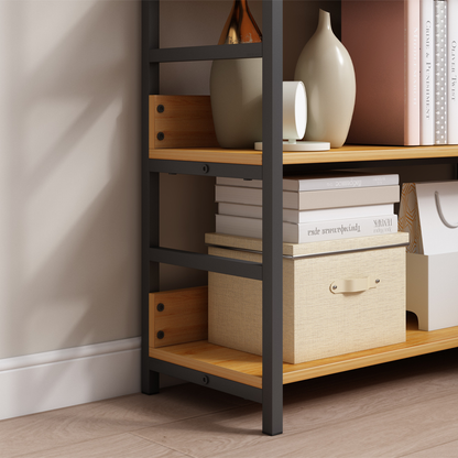 Raft în stil industrial - 174x80x30 cm, MDF și metal, design modern și solid