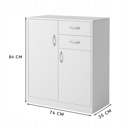 Comodă modernă cu sertare șI rafturi stil loft albă dulap cu ușI 74 cm