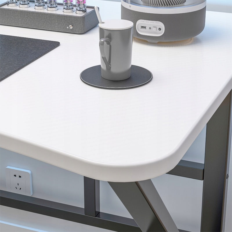 Birou alb modern pentru jocuri, pentru gameri, în stil loft, mare, 120 cm