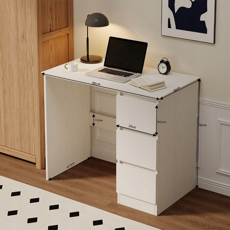 Birou pentru computer, alb, modern, cu sertare, stil loft, 90 cm