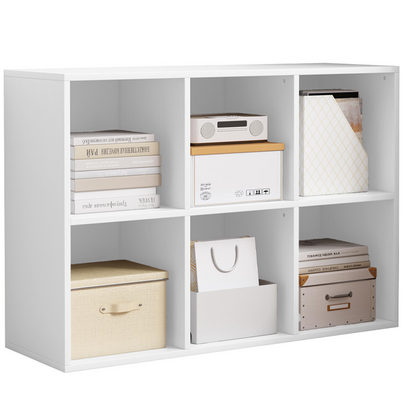 Alb KALAX 2x3 bibliotecă deschisă - raft modern de depozitare din MDF, 90x30x60 cm