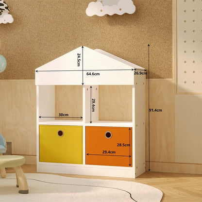 Organizator de raft Căsuță de jucării, Bibliotecă, Compartimente, Alb Loft