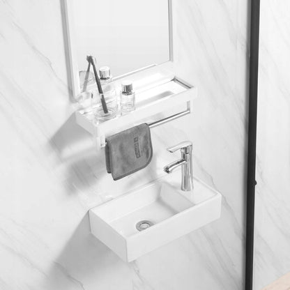 Chiuvetă dreptunghiulară din ceramică albă pentru blat, 40x22 cm