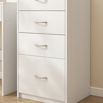 Raft modern cu 4 sertare stil loft comodă albă dulap mare de birou 85 cm