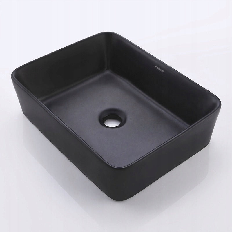 Lavoar de blat dreptunghiular din ceramică neagră mată