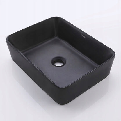 Lavoar de blat dreptunghiular din ceramică neagră mată