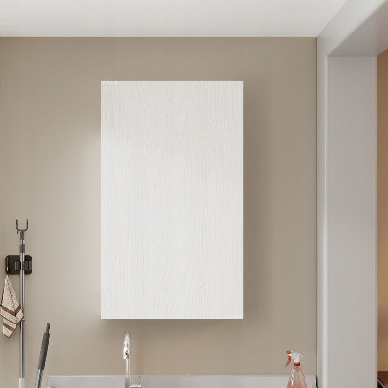 Dulap de baie alb suspendat pe perete cu rafturi, coloană, montat pe perete, stil loft, modern, 80 cm