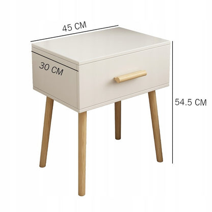 Noptieră albă cu sertar Scandinav loft dormitor glamour