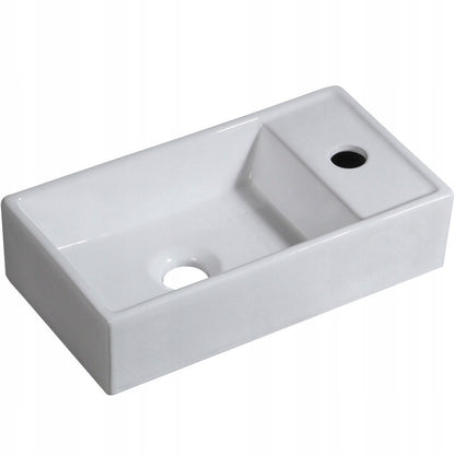 Chiuvetă dreptunghiulară din ceramică albă pentru blat, 40x22 cm