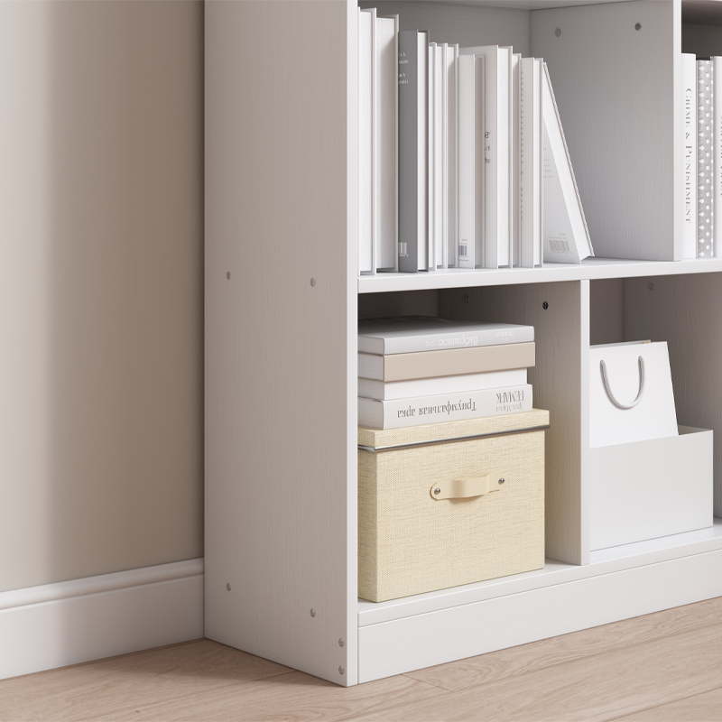 Bibliotecă deschisă albă cu 6 rafturi - 100x24x104 cm, stil modern scandinav