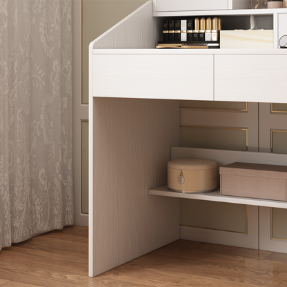 Măsuță de toaletă albă cu oglindă, 70x40x130 cm - Soluție elegantă și practică pentru dormitor sau baie