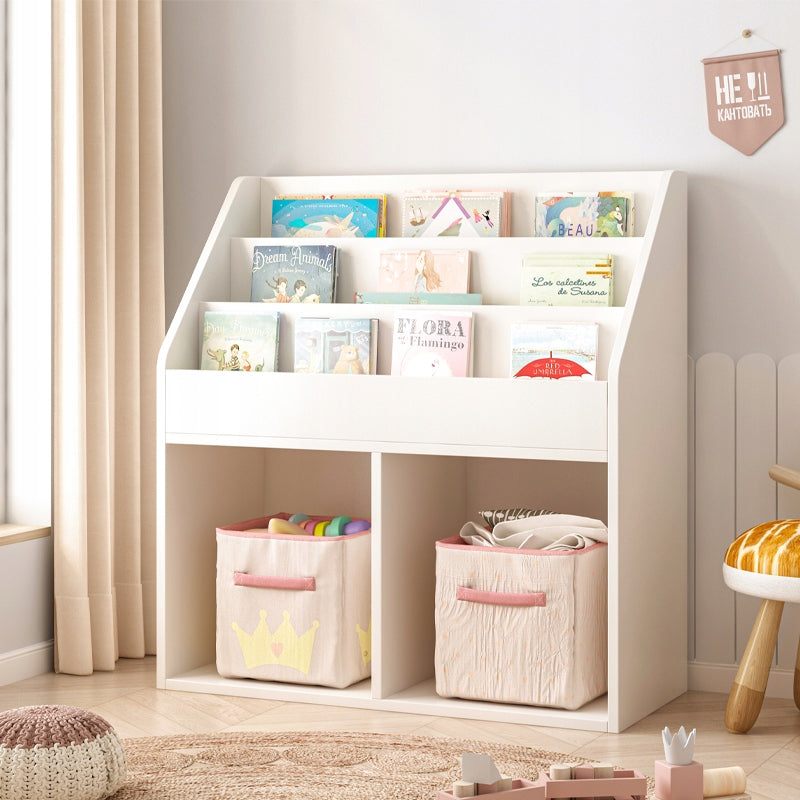 Raft pentru cărți și reviste pentru copii – Dulap pentru jucării tip bibliotecă, independent, 80 cm.